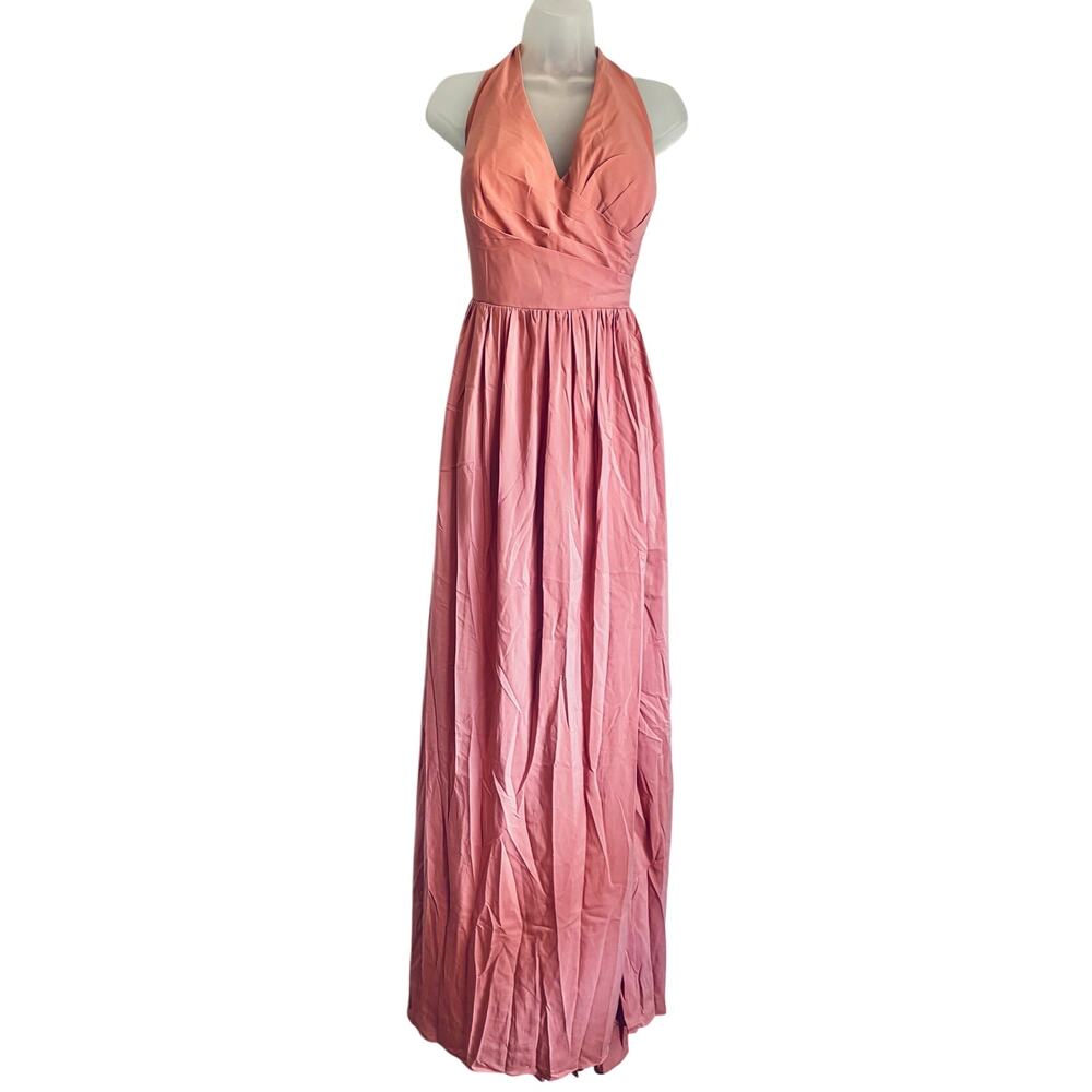 AZAZIE Blush Pink Maxi Dress Criss Cross Open Back Tie Waist